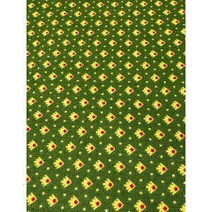P&B Textiles 1/4 yard x 44" Green Cotton Fabric with Yellow & Red Diamond Patter